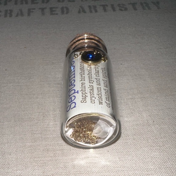 BRAND NEW - Birthstone Bottle Necklace in SEPTEMBER in SAPPHIRE. PERFECT GIFT!!! - Picture 9 of 15
